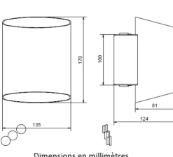 Applique murale, Sinne, rouille, IP44, L12,4cm, H17cm - Belid