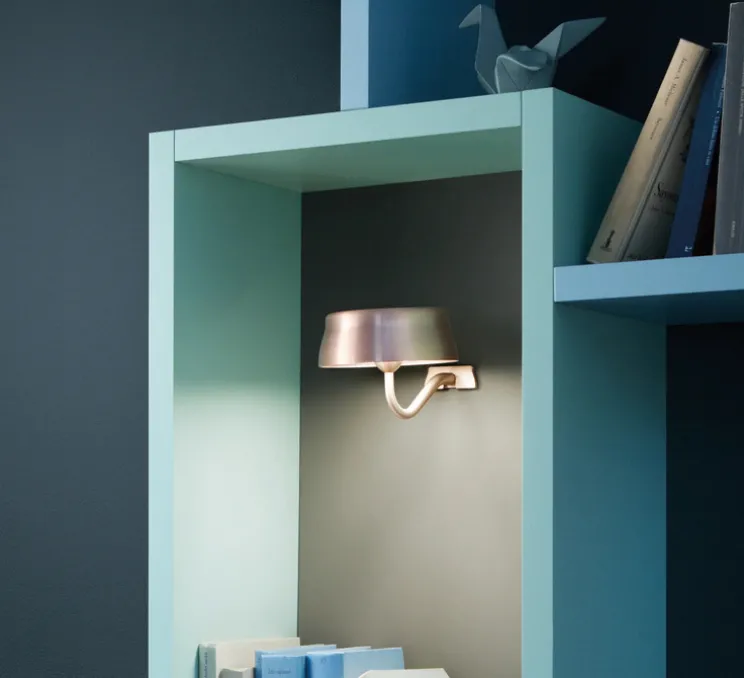 Applique murale, Sister Light, cuivre, IP65, LED, dim, 2200-4000K, 250-275-296-338 lm, Ø13,2cm, H9,8cm - Zafferano