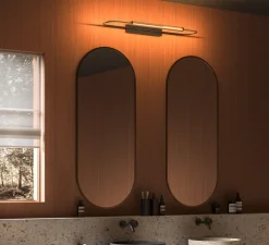 Applique murale, Skylines, noir et laiton satiné, LED, dim, 2700K, 3120 lm, L29,5cm, H86cm - Lumen Center Italia