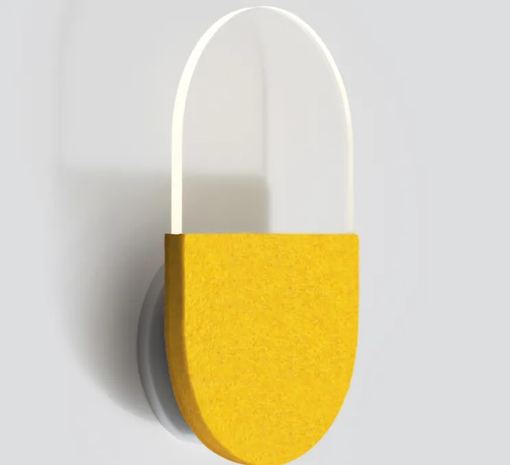 Applique murale, Slab W20 Dali, jaune, LED, 2700K, 105lm, L16,5cm, H27,5cm - A-N-D