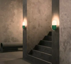 Applique murale, Slab W20 Dali, vert, LED, 2700K, 105lm, L16,5cm, H27,5cm - A-N-D