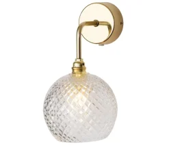 Applique murale, Small Check, Crystal Rowan, transparent, or , L15cm, H28cm - Ebb and Flow