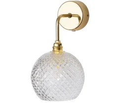 Applique murale, Small Check, Crystal Rowan, transparent, or , L15cm, H28cm - Ebb and Flow