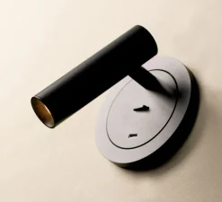 Applique murale, Smoofy, noir mat, LED, 3000K, 152 lm, Ø3cm, H12cm - Nexel