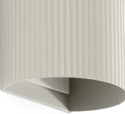 Applique murale, Sole 2L, cannelée, gris, L8cm, H15,5cm - Faro