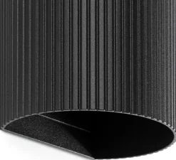 Applique murale, Sole 2L, cannelée, noir, L8cm, H15,5cm - Faro