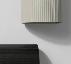 Applique murale, Sole 1L, cannelée, gris, L8cm, H10cm - Faro