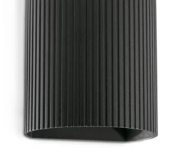 Applique murale, Sole 1L, cannelée, noir, L8cm, H10cm - Faro