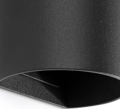 Applique murale, Sole 2L, lisse, noir, L8cm, H15,5cm - Faro