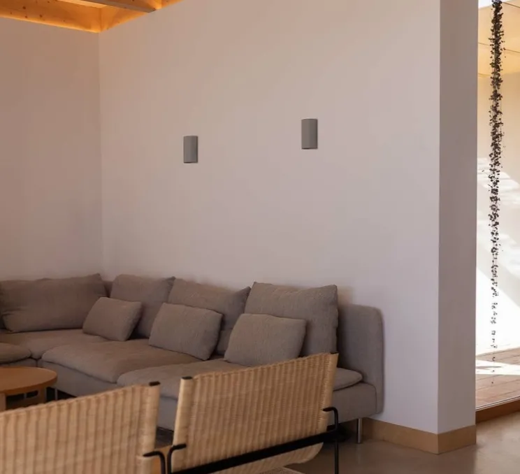 Applique murale, Sole 2L, lisse, gris, L8cm, H15,5cm - Faro