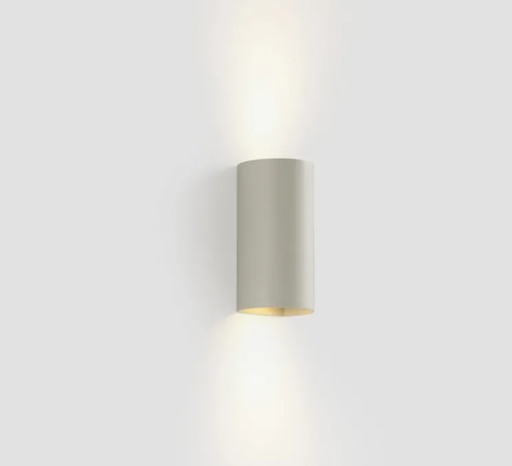 Applique murale, Sole 2L, lisse, gris, L8cm, H15,5cm - Faro