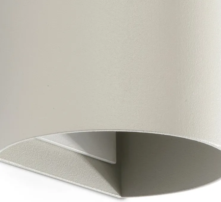 Applique murale, Sole 2L, lisse, gris, L8cm, H15,5cm - Faro