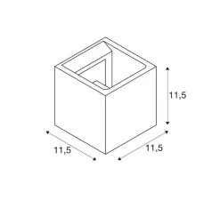 Applique murale, Solid Cube, gris clair, L11,5cm, H11,5cm - SLV