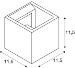 Applique murale, Solid Cube, béton, L11,5cm,H11,5cm - SLV