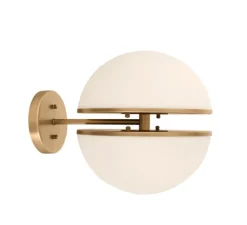 Applique murale, Spiridon, laiton, verre opalin, L40cm, H30cm - Eichholtz