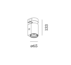 Applique murale, Sqube On Base ceiling surface 2.0 LED, noir, LED, 2700K, 711lm, Ø6,5cm, H13,3cm - Wever&Ducré