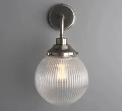 Applique murale, Stanley, Argent antique, IP44, L20cm, H40cm - Mullan Lighting