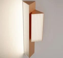 Applique murale, Stick, double, cuivre satiné, LED, dim, 2700K, 3750 lm, L19,6cm, H60cm - Contardi