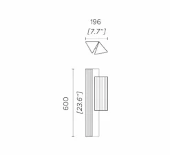 Applique murale, Stick, double, cuivre satiné, LED, dim, 2700K, 3750 lm, L19,6cm, H60cm - Contardi