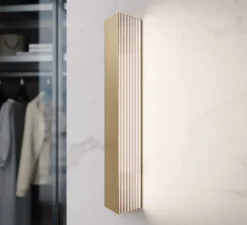 Applique murale, Stick, medium, nickel doré satiné, LED, dim, 2700K, 2500 lm, L11,9cm, H60cm - Contardi