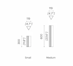 Applique murale, Stick, small, cuivre satiné, LED, dim, 2700K, 1250 lm, L11,9cm, H30cm - Contardi