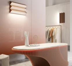 Applique murale, Stick, trio, cuivre satiné, LED, dim, 2700K, 7500 lm, L60cm, H35,9cm - Contardi