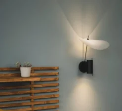 Applique murale, Stilla, noir et blanc, Ø25cm, H34cm - OliveLab