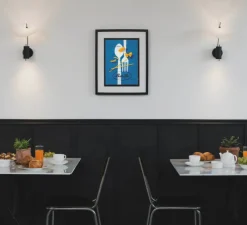 Applique murale, Stilla, noir et blanc, Ø25cm, H34cm - OliveLab