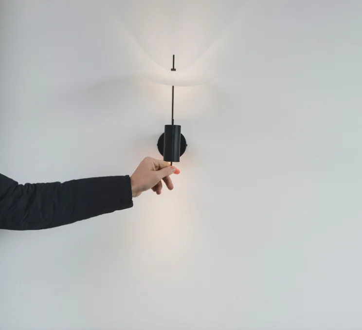 Applique murale, Stilla, noir et blanc, Ø25cm, H34cm - OliveLab