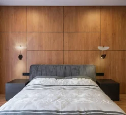 Applique murale, Stilla, noir et blanc, Ø25cm, H34cm - OliveLab