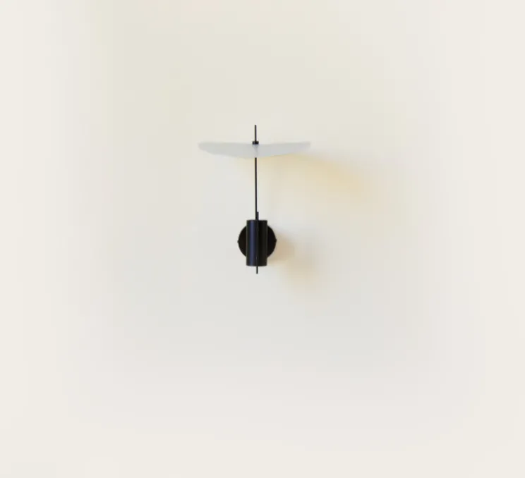 Applique murale, Stilla, noir et blanc, Ø25cm, H34cm - OliveLab