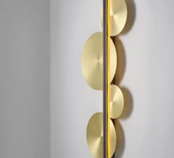 Applique murale, Strate Moon 150, laiton satiné, graphite satiné, LED, dim, 2700K, 6100 lm, L62,9cm, H150cm - Cvl