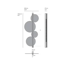 Applique murale, Strate Moon 150, graphite satiné, LED, dim, 2700K, 6100 lm, L62,9cm, H150cm - Cvl