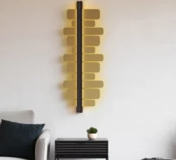 Applique murale, Strate Score 150, laiton satiné, graphite satiné, LED, dim, 2700K, 6100 lm, L46,2cm, H150cm - Cvl