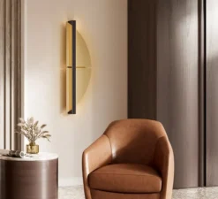 Applique murale, Strate Spi 150, laiton satiné, graphite satiné, LED, dim, 2700K, 6100 lm, L46,2cm, H150cm - Cvl