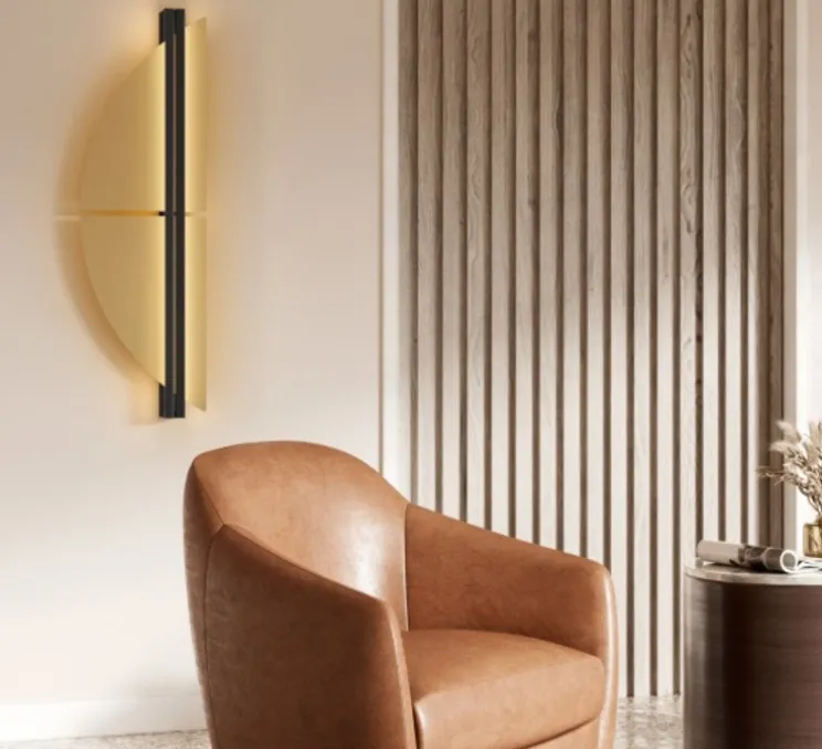 Applique murale, Strate Spi 150, laiton satiné, graphite satiné, LED, dim, 2700K, 6100 lm, L46,2cm, H150cm - Cvl