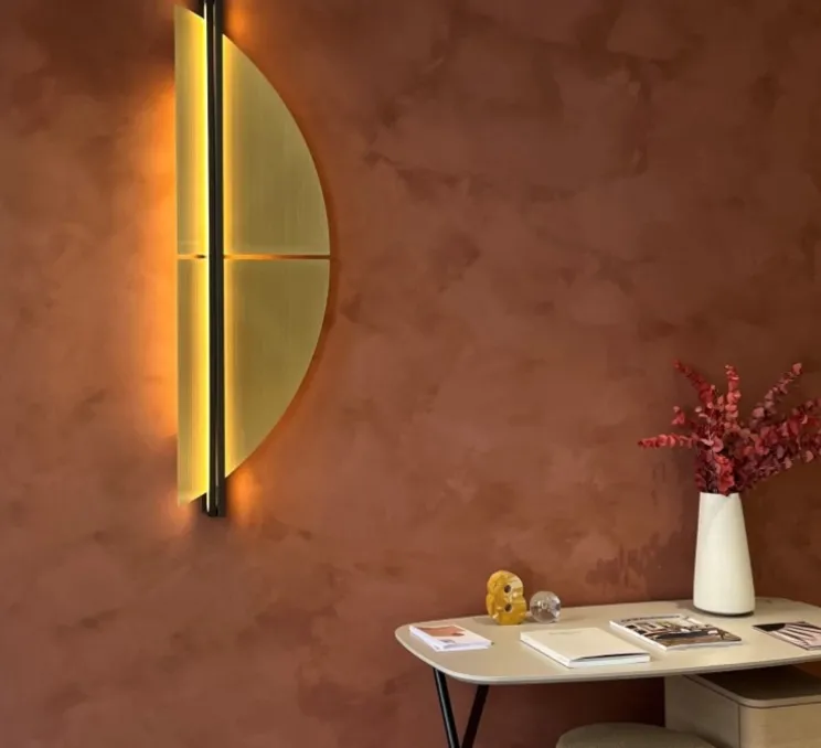 Applique murale, Strate Spi 150, laiton satiné, graphite satiné, LED, dim, 2700K, 6100 lm, L46,2cm, H150cm - Cvl