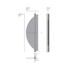 Applique murale, Strate Spi 150, laiton satiné, graphite satiné, LED, dim, 2700K, 6100 lm, L46,2cm, H150cm - Cvl