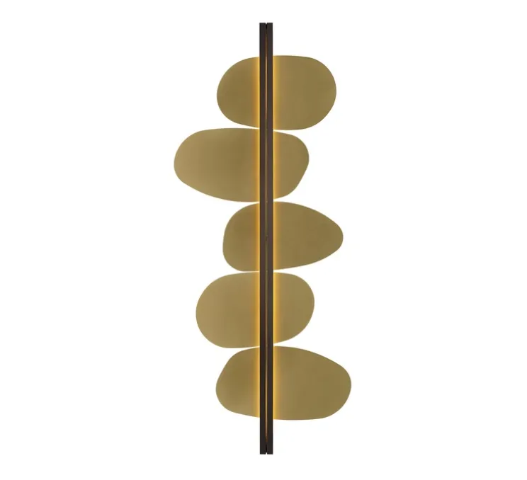 Applique murale, Strate Stone 150, laiton satiné, graphite satiné, LED, dim, 2700K, 6100 lm, L62,2cm, H150cm - Cvl