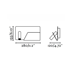 Applique murale, Suau, liseuse à droite, blanc, LED, plaque de rangement, USB, L28cm - FARO