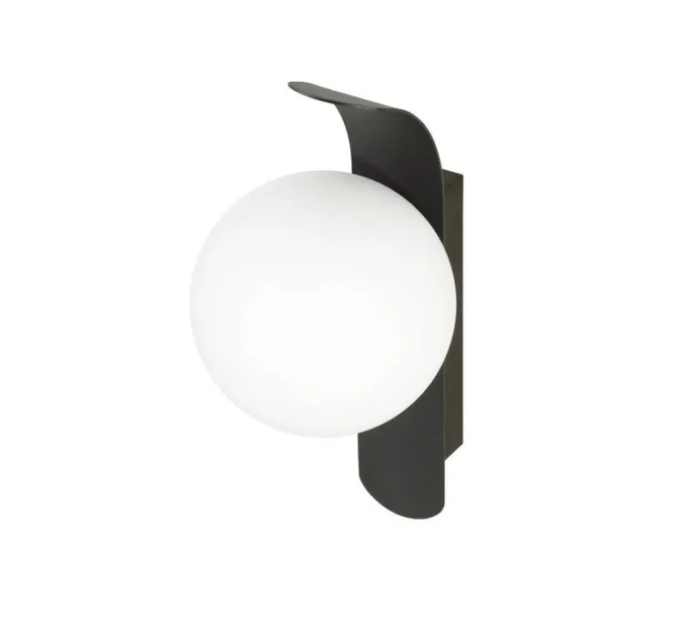Applique murale, Sun, noir, verre opalin, L12cm, H25,5cm - SLV