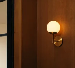 Applique murale, Sunset, laiton, verre opale, L15cm, H31cm - Schwung