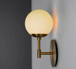 Applique murale, Sunset, laiton, verre opale, L15cm, H31cm - Schwung