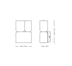 Applique murale, Tabata, gris soie, L15cm, H21cm - Andtradition