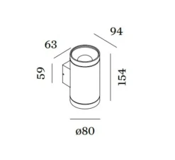 Applique murale, Taio Round 2.0, blanc, IP65, LED, dim, 3000K, 980 lm, L8cm, H15,4cm - Wever&Ducré