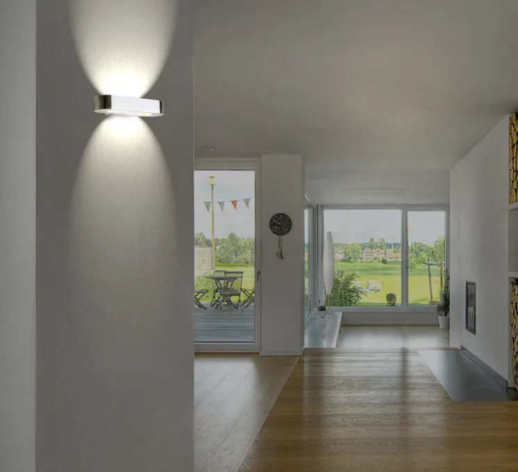 Applique murale, Talo, chrome brillant, LED, 2700K, 1344lm, dimmable, L21cm, H4,2cm - Artemide