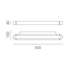 Applique murale, Talo, noir, LED, 3000K, 2923lm, L60cm, H4cm - Artemide