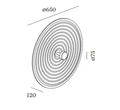 Applique murale, Tapis Soft 1.0, rouge, LED, dim, 2700K, 380 lm, Ø65cm, H12cm - Wever&Ducré