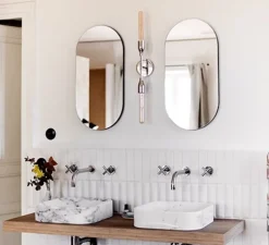 Applique murale, Tara Double, nickel poli, IP44,L12,1cm, H76,2cm - Hudson Valley