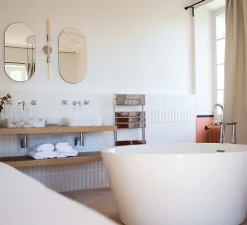 Applique murale, Tara Double, nickel poli, IP44,L12,1cm, H76,2cm - Hudson Valley